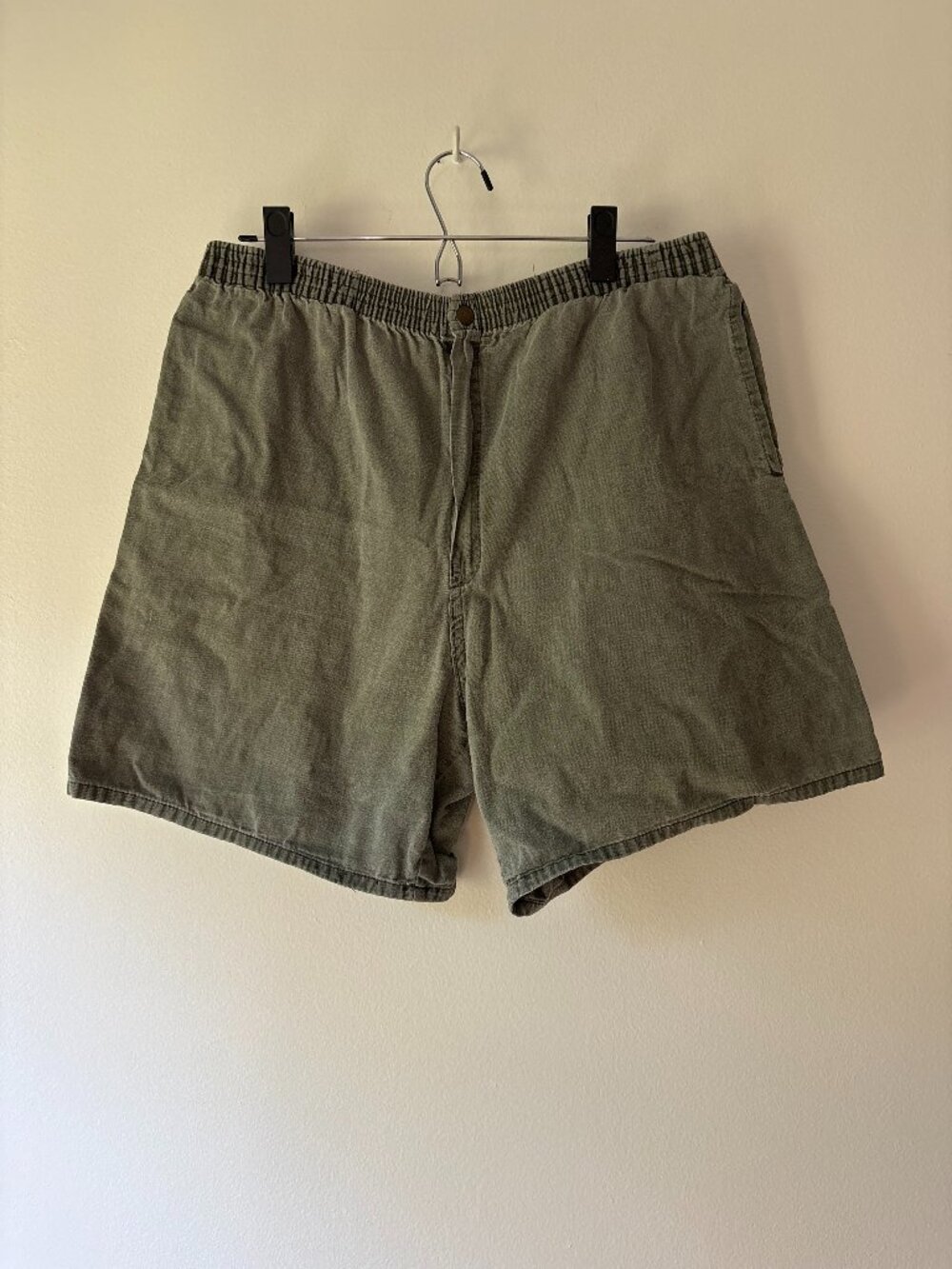 Vintage 90s Ocoee Olive Green Canvas Shorts 🏔️ Made in USA Gorpcore Hiking Sz L